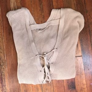 Oversized sweater open back